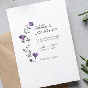 Reserve A Data Casamento de Detalhe Floral Moderno Minimalista