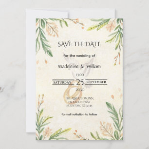Reserve A Data Casamento de Dove e Anéis Botânicos Elegantes