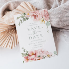 Reserve A Data Casamento de Elegância Divina Rosa e Verde Sage