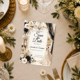 Reserve A Data Casamento de Elegância Luxuosa de Gravata Preta
