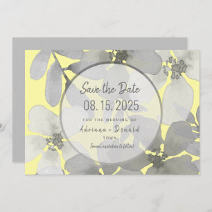 Reserve A Data Casamento de Elegante Amarelo e Cinza