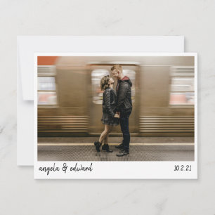 Reserve A Data Casamento de Escrita Manuscrita Moderna Minimalist