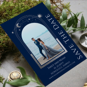 Reserve A Data Casamento de Estrelas da Lua Solar Azul Místico