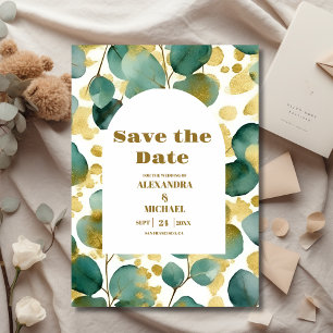 Reserve A Data Casamento de Eucalyptus Dourado Verde