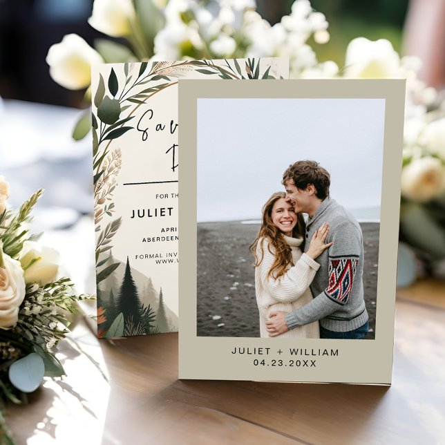 Reserve A Data Casamento de Fazenda Rústico da Floresta de Madeir (Criador carregado)