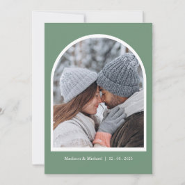 Reserve A Data Casamento De Ferro Botânico Elegante Verde De Inve