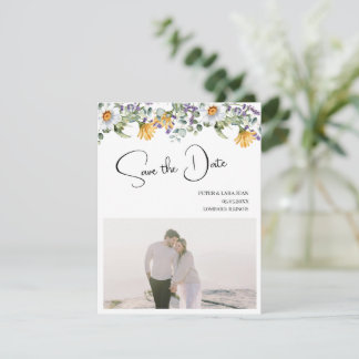 Reserve A Data Casamento de Flor Selvagem Amarelo Elegante