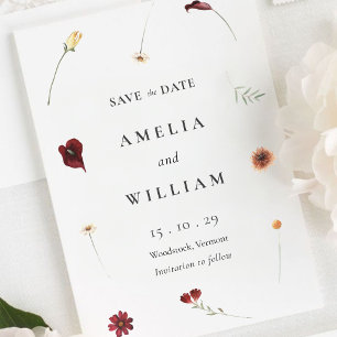 Reserve A Data Casamento de flor selvagem do outono de Cores de Á