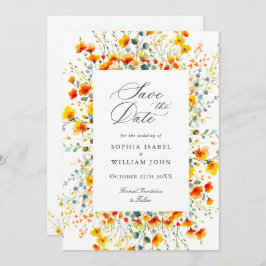Reserve A Data Casamento de flor selvagem Elegante Watercolor