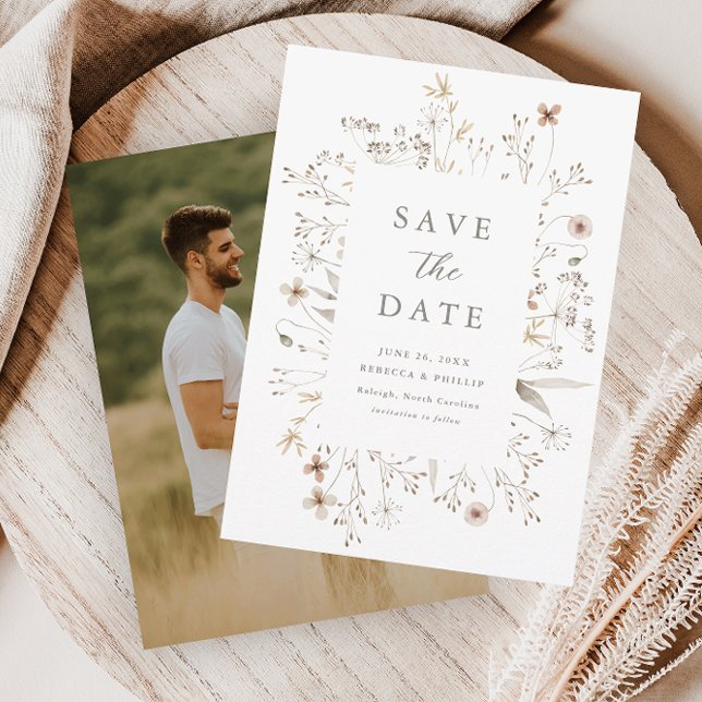 Reserve A Data Casamento de Flor Silvestre Boho Floral (Criador carregado)