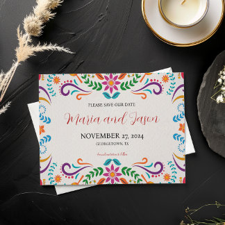 Reserve A Data Casamento de Floral Fiesta Colorida mexicana