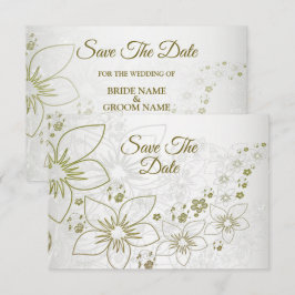 Reserve A Data Casamento de Floral Verde Vintage Salve A Data