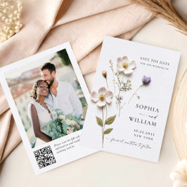 Reserve A Data Casamento de Flores Boho Pastel Impressas com Eleg