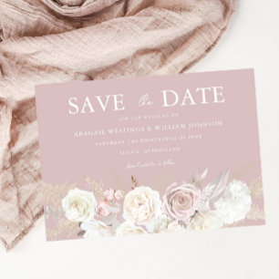 Reserve A Data Casamento de Flores Brancas Dusty Rosa e Ivory