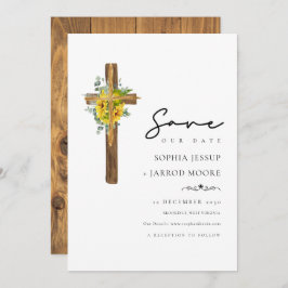 Reserve A Data Casamento de Flores Cruzadas Rústicas Simples