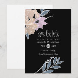 Reserve A Data Casamento de Flores de Aquarela