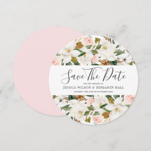 Reserve A Data Casamento de Flores de Aquarela Brancas e Bege Lin