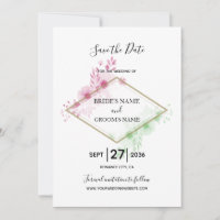 Casamento de Flores de Aquarela Elegante