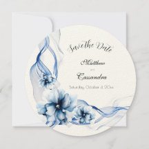 Casamento de Flores de Marinho Azul Elegante Dusty