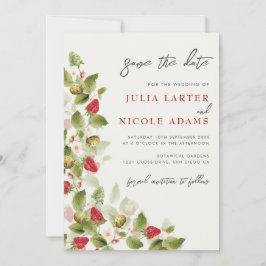 Reserve A Data Casamento de Flores de Morango Selvagens Vermelhas