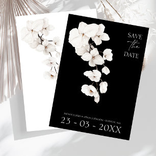 Reserve A Data Casamento de Flores de Orquídeas Negras e Brancas