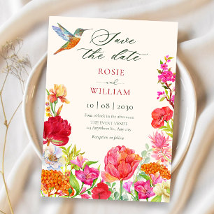 Reserve A Data Casamento de flores em flor aquarela
