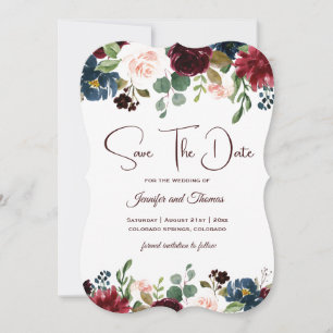 Reserve A Data Casamento de Flores Inglesas Borgonhas e Azuis