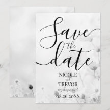 Casamento de Flores Pequenas em Preto e Branco Per