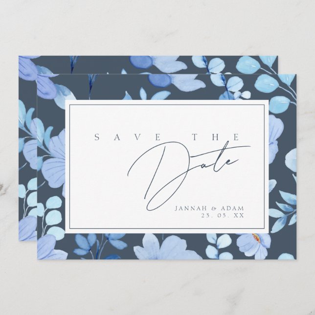 Reserve A Data Casamento de Flores Selvagens Real Simples (Frente/Verso)