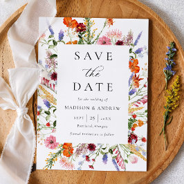 Reserve A Data Casamento de Flores Silvestres Coloridas em Aquare
