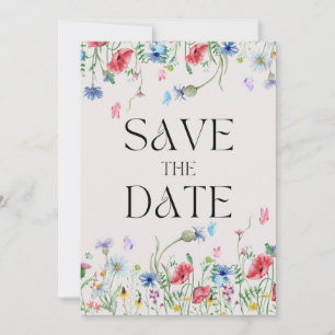 Reserve A Data Casamento de flores silvestres creme vintage