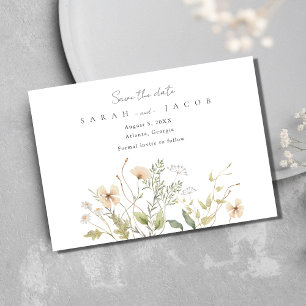 Reserve A Data Casamento de Flores Silvestres Elegante Salve o Di