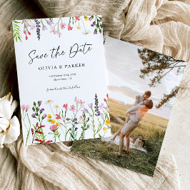 Reserve A Data Casamento de Flores Silvestres em Aquarela Salve a