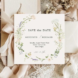 Reserve A Data Casamento de Flores Silvestres Rústicas Vintage