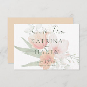 Reserve A Data Casamento de Flores Verdes Peach & Sage