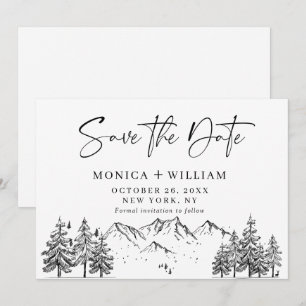 Reserve A Data Casamento de Floresta das Montanhas Desenhadas à 