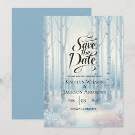 Reserve A Data Casamento de Floresta de Nascimento Azul fosco