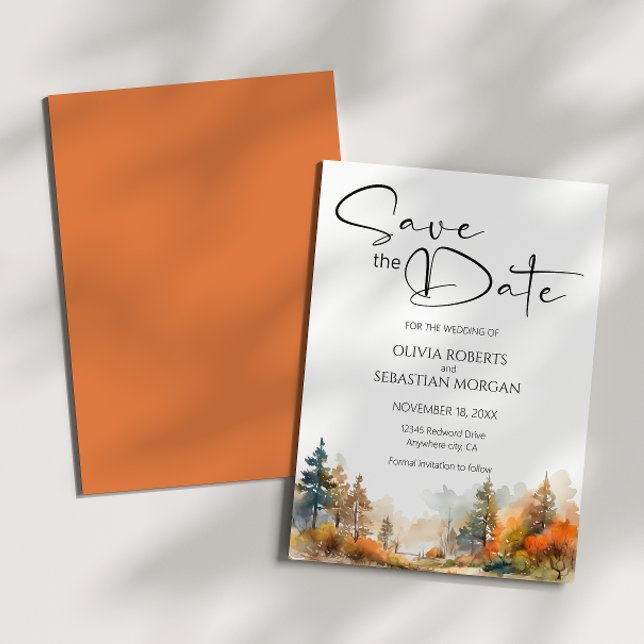 Reserve A Data Casamento de Floresta do outono de Floresta Rustic (Criador carregado)