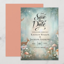 Reserve A Data Casamento de Floresta Encantada de Teal e Peach