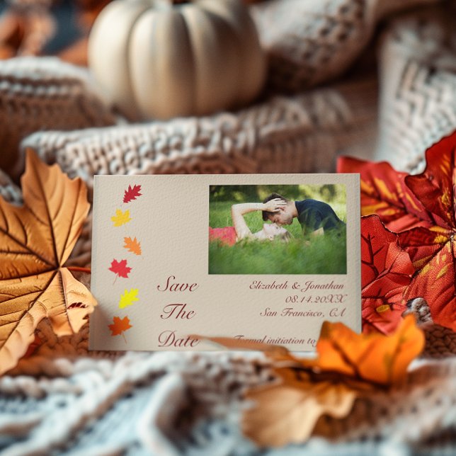 Reserve A Data Casamento de Folhas de Outono (Criador carregado)