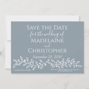 Reserve A Data Casamento de Foto Botânica Modern Boho Periwinkle