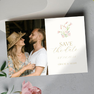 Reserve A Data Casamento de Foto Chic Blush & Ivory Wildflower