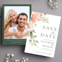Casamento de Foto com Aquarela Floral Rosa