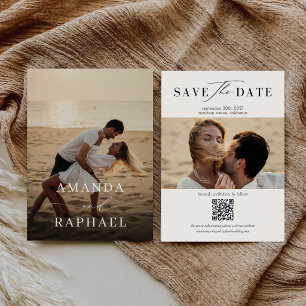 Reserve A Data Casamento de Foto com Código QR Simples e Elegante