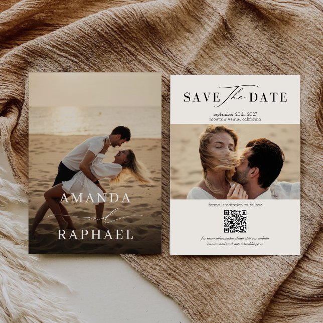Reserve A Data Casamento de Foto com Código QR Simples e Elegante (Criador carregado)