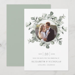 Reserve A Data Casamento de Foto com Eucalipto Salvar Data