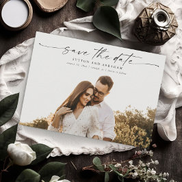 Reserve A Data Casamento de Foto com Letra Elegante