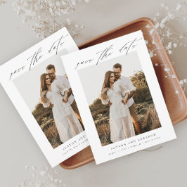 Reserve A Data Casamento de Foto com Letra Elegante