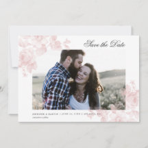 Casamento de Foto com Letra Floral Elegante
