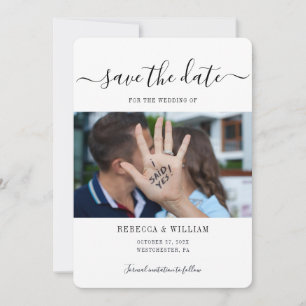 Reserve A Data Casamento de Foto com Letra Moderna